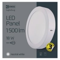 LED přisazený kruhový panel 18W 1500LM IP20 NW bílý ZM5142 Emos neutrální bílá