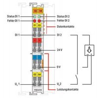 2kanálový binární vstup DC 24V 3 ms světle šedá WAGO 750-418
