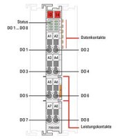 8kanálový binární výstup DC 24V 0,5 A světle šedá WAGO 750-530