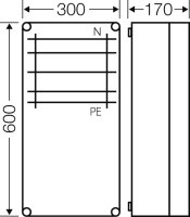 Sběrnicová skříň Mi 300x600mm, 630 A 5pól IP65 HENSEL MI 6459