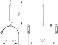 OBO F-Fix-132-300 jímač s upevněním na hřeben 1m Nerez 1.4307 A2 1.4301