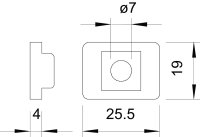 OBO 2033 D 25x19 Distanční díl pro kabelové úchyty 25,5x19x4mm světle šedá PS