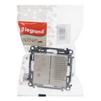 VALENA LIFE DVOJITÝ STŘÍDAVÝ PŘEPÍNAČ Č.6+6 BÉŽOVÁ LEGRAND 752208