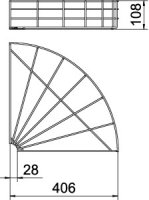 OBO GRB 90 140 FT Oblouk mřížových žlabů 90°, 105x400, Ocel, žárově zinkováno