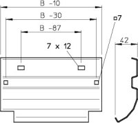 OBO LAB 20 FT Odbočný plech pro kabelové žebříky B200mm Ocel žárově zinkováno