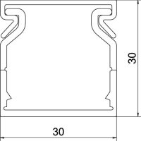 OBO CABLIX 3030 S Propojovací kanál CABLIX 30x30x2000 kamenná šeď