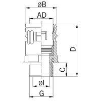 Hadicová spojka šroubovací, černá, pro průměr 21,2mm, M25 AGRO 5107.021.225