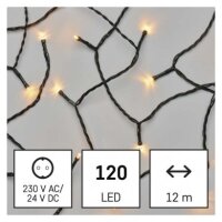 LED vánoční řetěz, 12 m, venkovní i vnitřní, vintage EMOS D4AV06