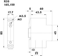 Modulární stykač R 20-20 24V, 2p, 1M, kontakty 2xNO,20A, 24V AC ETI 002461211