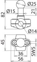 Kulový bod D 25 mm objímka A pro kulatý vodič 14 mm DEHN 725014