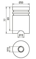 Korozivzdorný přechod uzemnění NIRO se závitem M16 prům. 50mm V 77mm DEHN 419002