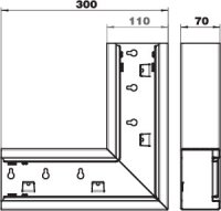OBO GS-SFS70110RW Plochý roh, pro kanál Rapid 80, 70x110mm, čistě bílá Ocel