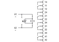 Reléový modul, jmenovité vstupní napětí AC 115 V, 4 přepínací kontakty