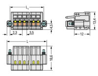 Pružinová svorka CAGE CLAMP 1,5mm2 světle šedá 6pól. WAGO 734-106/107-000