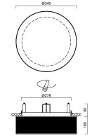 Vestavné LED svítidlo se skleněným stínidlem ERIS CV2 18W IP44 27-65K bílá