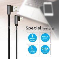 1 M Micro USB Cable Black Diamond Series VT-5361 V-TAC SKU8635