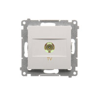 Zásuvka anténní TV jednoduchá koncová, pouze pro individuální instalace, bílá