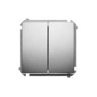 Přepínač dvojitý střídavý, s orientačním LED, řazení 6+6 So, 10AX, 250V, Satén