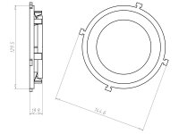 Přední kryt, HaloX 100, průměr 85 mm, do betonu KAISER 1281-64