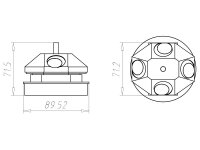 B1 Krabice stropní kónická 45°, d45mm, hl. 72mm, do betonu KAISER 1249-13