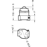 Svítidlo signální EX 045 LED PAG SP (ATEX EX-D) 24V ACDC IP66 1'' červená 97063