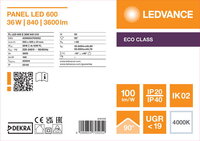 LED panel LED 600 36W 840 U19 LEDVANCE 4099854705052