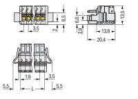 Pružinová svorka Push-in CAGE CLAMP sv.šedá 1,5mm2 10pól. WAGO 2734-110/037-000