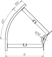 OBO RB 45 610 FS Oblouk 45° 60 vodorovný s úhlovou spojkou 60x100 Ocel pás.zink