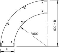 OBO WDBRL 90 20 DD Víko oblouku 90° Syst. pro velká rozp.110 a 160 B200mm Ocel