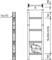 OBO 6010113 Stoupací žebřík SLS80C40F 50 FT