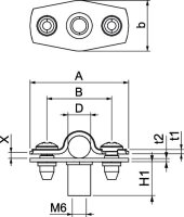 OBO ASG 732 8 A4 Distanční příchytka s připojovacím závitem M6 7-8mm Nerez