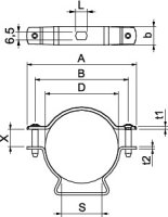 OBO ASL 733 63 A4 Distanční příchytka s připojovacím závitem M6 53-63mm Nerez
