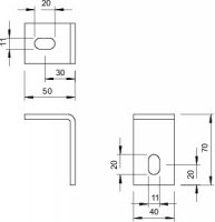 OBO BW 70 40 FT SO Upevňovací úhelník pro závěs IS 8 70x50x40 Ocel žár.zinek