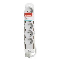 PRODLUŽOVACÍ PŘÍVOD ZÁSUVKA 5X2P+T, KABEL 1,5 M, BÍLÁ/SVĚTLE ŠEDÁ LEGRAND 049481