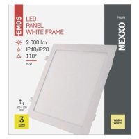 LED vestavné svítidlo NEXXO, čtvercové, bílé, 25W, teplá bílá EMOS ZD2154