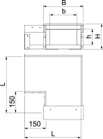 OBO PLCS B061220 Oblouk 90° pro PYROLINE Con 200x120 šedá