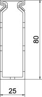 OBO HFVDK 8025 lgr Propojovací kanál LK4H bezhalogenový 80x25x2000 světle šedá