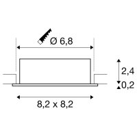 NEW TRIA 68 stropní vestavné svítidlo čtvercové max. 10W GU10 černá SLV 1007372