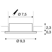NEW TRIA 75 kroužek pro vestavbu do stropu D9.3 H2,6 cm IP 20 hliník SLV 1007351