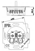 ABB 5519A-A02357 BH Zásuvka jednonásobná,s clonkami a víčkem