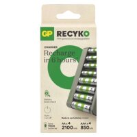 Nabíječka baterií GP Eco E821 + 4× AA 2100 + 4× AAA 850 B50829