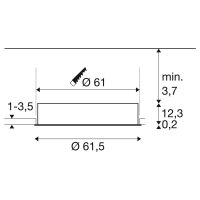 MEDO 60, vestavné svítidlo do stropu, rám, 3000/4000K, 80°, IP20, kulaté, bílé