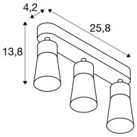 PURI 2.0 Cone, nástěnné a stropní svítidlo, 3x 6W GU10, černá/zlatá SLV 1008325