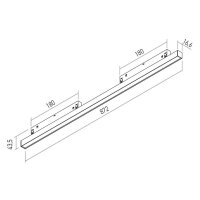 XNET LINEAR LIGHT FITTING DALI 21.4W 48V