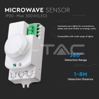 Microwave Sensor With Manual Override Function White, VT-8077 V-TAC SKU1446