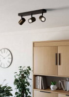 Stropní bodové svítidlo CONSUMA 1 GU10 15W IP44 černá/matný bronz EGLO 300589