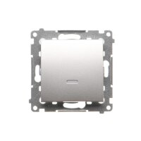 Přepínač střídavý, s orientačním LED, řazení 6So, 16AX 250V, stříbrná matná