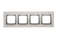 Rámeček 4-násobný Simon 54 Nature, IP20/IP44, kovový inox klasický DRN4/77