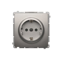 Zásuvka jednonásobná typu Schuko 16 A, 250 V~, šroubové svorky,satén