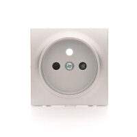 Kryt jednoduché zásuvky s uzemněním, s clonkami stříbrná matná metalizované